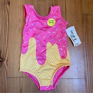 NWT ice cream sprinkle UV 50 one‎ piece bathing suit SIZE 12M